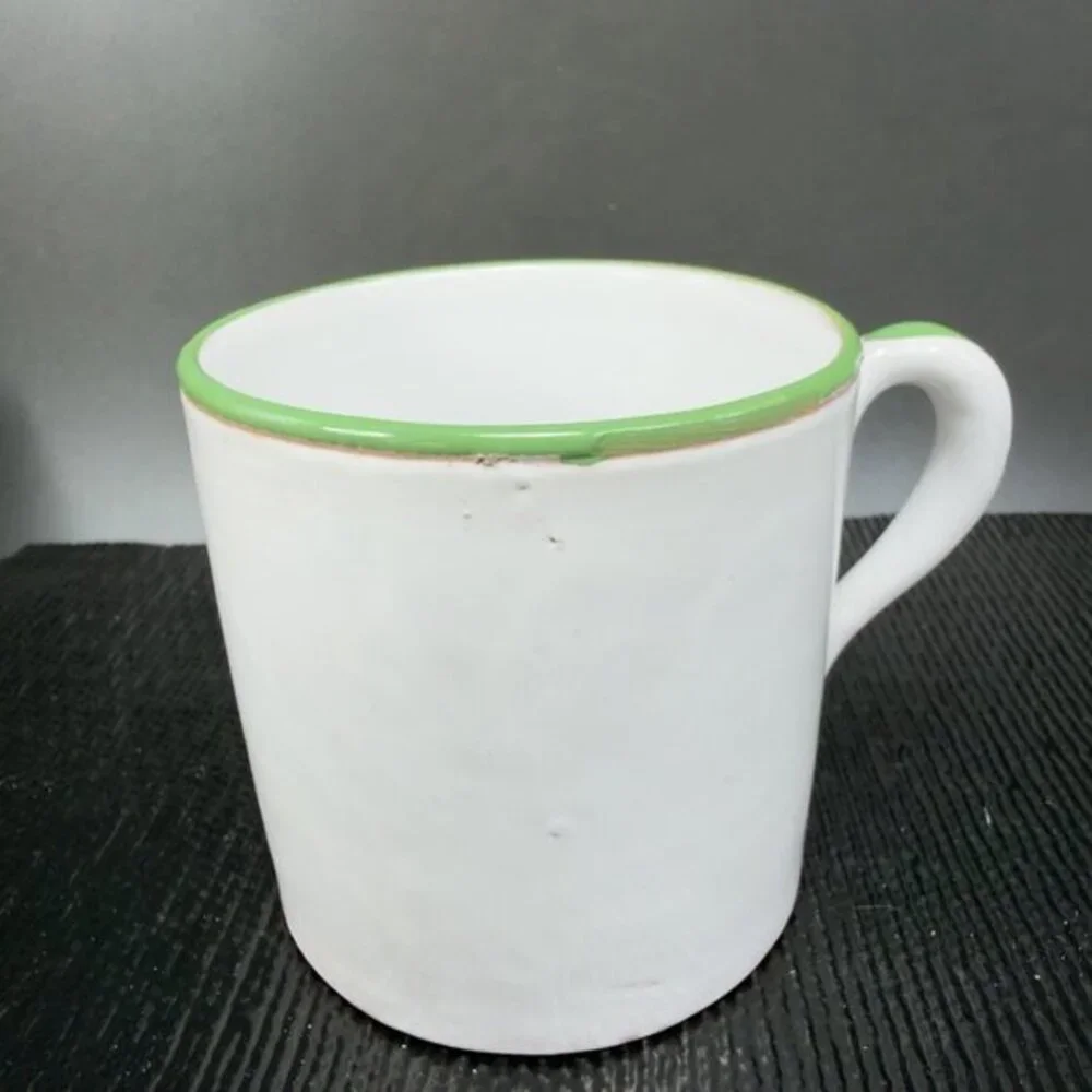 Vintage Italian Pottery Coffee Mug Cup Set 2 Mugs Holly Berry Christmas Mugs Set